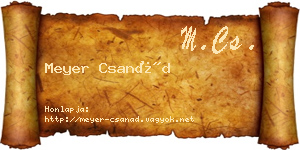 Meyer Csanád névjegykártya